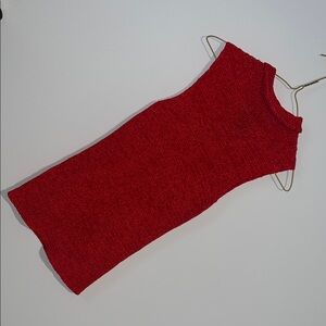 Donna Karan Red Silk Sleeveless Top